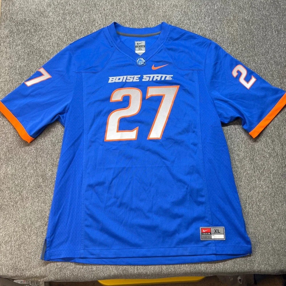 Nike Boise State Broncos Football‎ Jersey Blue 27 Mens XL FA13BID MSTR08389